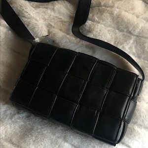 Bottega Inspired Black Bag